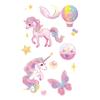 Pegatina de tatuaje de unicornio arcoíris con purpurina, lavable, resistente al agua, de larga duración, de ensueño, fresca y hermosa, para el brazo de los niños.