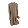 Vestido de Punto Nuevo Estilo Otoño e Invierno 2026, Cuello Semi Alto, Longitud Media, Vestido Grueso de Lana, Vestido Base Suelto y Versátil para Mujer