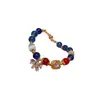 Pulsera de cuentas con forma de gato y lazo de circonita, Pulsera de cristal de lujo ligero de alta gama, Nuevo estilo chino retro, Accesorio de mano versátil