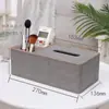 Caja de Pañuelos de Cuero Simple para Hogar Hotel Hotel Coche Caja de Pañuelos de Papel de Cuero Caja de Servilletas de Cuero para el Hogar