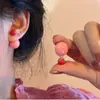 Nuevos Pendientes de Bola Doble Cara Color Caramelo Dos Pendientes para Mujer Diseño de Moda Estilo Simple Pendientes Dulces Frescos