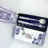 Porcelana azul e branca aço inoxidável talheres conjunto de duas peças cabo de cerâmica talheres Colher Garfo fixo LOGO estilo chinês retrô durável
