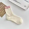 Calcetines Zhuji para Mujer, Estilo Primavera y Otoño, Calcetines de Algodón de Media Pantorrilla, Calcetines Largos Versátiles para Verano, Calcetines Holgados Estilo Japonés, Estilo Trendy Ins para Ropa Exterior