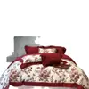 Juego de Cuatro Piezas Estilo Retro Americano de Algodón de Fibra Larga con Estampado Floral, Funda de Edredón de Algodón Puro, Sábana Bajera, Ropa de Cama para Dote de Boda
