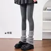 Medias blancas lechosas para mujer con patrón de punto, efecto adelgazante, nuevo modelo 2026, color avena, otoño e invierno, forradas de polar, engrosadas, leggings cálidos
