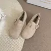 Zapatos Birkenstock aterciopelados para mujer, nuevos otoño e invierno 2026, estilo japonés retro, zapatos Birkenstock de suela blanda para mujer, zapatos peludos Lincoln Bo