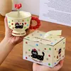 Caneca de cerâmica de desenho animado para drop-shipping, caneca de café de alta estética, presente prático para recém-casados e inauguração de casa, copo de água para eventos corporativos