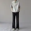 Pantalones negros, de corte slim, pierna recta para hombre, perfectos para uso casual en otoño, una opción versátil y resistente a las arrugas para el trabajo y el día a día.