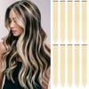 Venta al por mayor del fabricante Peluca de fibra química Colgante de oreja Teñido Cabello largo y liso para mujer Color único Color degradado Extensiones de cabello de un solo color