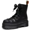 Botas de Moda de Cuero Crazy Horse de Primera Capa Rojas Cortas de Suela Gruesa con 6 Ojales para Mujer 1460 Botas Cortas de Estilo Británico para Mujer Plataforma Biker Botas de Trabajo