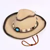 Sombrero de Sol para Mujer Estilo Europeo y Americano con Ala Ancha, Sombrero de Sol para Vacaciones, Sombrero de Vaquero Occidental Adelgazante de Rostro Moderno