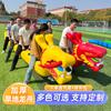 Jogos divertidos Adereços Infláveis Caterpillar Dryland Dragon Boat Corrida Roda Rolando Grupo Jogo de Construção Estrelas e Lua