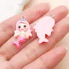 Mezcla de 20 Tipos de Resina Caricatura Oso Rosa, Sirena, Pequeño Dinosaurio Colgantes Llavero DIY Accesorios para Collar