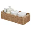 Cesta de Almacenamiento Organizador de Escritorio Transfronterizo con Cesta de Almacenamiento Audaz Caja de Almacenamiento de Ratán Cesta de Almacenamiento de Tela para Juguetes y Snacks