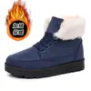 Botas de Neve Femininas 2026 Novo Modelo Cano Alto com Cadarço Quentes de Algodão para Exterior com Forro de Fleece Espessadas à Prova de Frio Tamanho Grande Sapatos de Algodão com Solado Macio