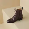 ¡La textura es súper buena! Botines Bajos Básicos con Tiras Cruzadas para Mujer, Nuevos de Terciopelo Cálidos de Cuero Genuino, Botines Cortos Modernos