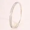 Pulsera de Cobre Chapada en Oro de 18K Más Vendida Transfronteriza, Moda Europea y Americana, Lujo Ligero, Sensación de Alta Gama, Pulsera Abierta Pequeña H