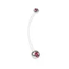 Clavo de Ombligo de Caña Suave Transfronterizo Europeo y Americano Bola de Arcilla Suave Diamante Doble Uña de Ombligo de Acrílico Mujeres Embarazadas Joyería de Piercing UV Anillo de Ombligo