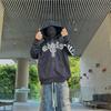 Cárdigan con capucha y cremallera con estampado abstracto, holgado, de marca de moda para hombres y mujeres, venta al por mayor transfronteriza de Amazon en Europa y Estados Unidos