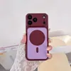 Se convierte instantáneamente en Funda de Teléfono Magnética Color Block con Patrón Lichi para iPhone 18 Pro Max Compatible con 15 Apple 16 Funda de Cobertura Total Protección contra Caídas