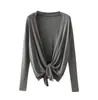 Jaqueta cardigan preta para mulheres, fina, solta, casual, de comprimento médio, tricô afina-figura para outono e inverno