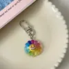 Chaveiro de Bolsa Expressão Flor Colorida Desenho Animado Divertido Pingente Personalizado para Mochila de Estudante Presente para Casal Melhor Amigo Acessórios