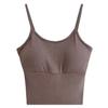 Estilo Deseo Puro Vestido de una pieza tipo chaleco con almohadilla en el pecho Sexy Combinable Ajustado Espalda Hermosa Deportivo Sin mangas Top Básico para Mujer
