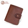 Billetera Retro para Hombre de Cuero Crazy Horse con Ranura para Múltiples Tarjetas RFID Procesada y Personalizada, Billetera Corta de Cuero Genuino, Billetera Antimagnética, Bolso de Vaca para Hombre