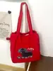 Bolso Tote Nuevo de Cachorro Lindo y Suave de Principios de Primavera, Bolso de Hombro de Nailon con Cordón Estilo Coreano de Gran Capacidad, Estilo Fresco de Dibujos Animados