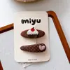 Clip BB de Tela Cuadros Estilo Coreano para Niños Flequillo Clip para el Cabello de Niñas Lunares de Dibujos Animados Lazo para el Cabello Anillo para el Cabello