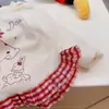 20256 Conjunto Nuevo para Niña Estilo Europeo y Americano Ropa de Otoño para Niña Camiseta de Manga Larga Ropa para Niñas Camiseta con Retazos de Encaje