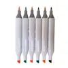 Cor de marcador escolar de toque único auto-selecionada, ponta macia, dupla, à base de álcool, oleoso, para estudantes de arte, atacado