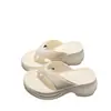 Chanclas de Eva con Suela Gruesa para Mujer, Patrón de Cuero Sintético, Calzado de Verano para Exterior, Nuevas Chanclas de Cuña 2025, Venta al por Mayor Transfronteriza