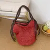 Bolso Tejido de Punto de Gran Capacidad Transfronterizo para Mujer, Nuevo Estilo Verano 2026, Bolso de Hombro Cruzado, Bolso para Vacaciones en la Playa