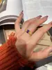 Anel de Flor Bauhinia Retrô Luxo Leve Feminino Vintage Cheio de Estrelas Diamante Roxo Joia Exquisita Elegante Tendência de Alta Qualidade Anel de Dedo