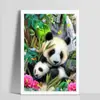 Pintura de Diamantes 5D exclusiva de comercio exterior serie animal familia panda punto de cruz con pedrería pintura decorativa de diamante completo