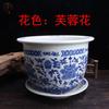 Jingdezhen Maceta de Cerámica Grande Maceta para Bonsái con Plato Maceta Azulejo Azul y Blanco Maceta para Plantar Venta al por Mayor