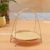 Cesta tejida de bambú para snacks y frutas, Soporte para exhibir pasteles, Cesta de almacenamiento multicapa hecha a mano, Decoración creativa de cesta de bambú