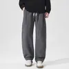 Calça Casual Reta Solta com Cintura Elástica Outono/Inverno 2026 para Homens, Calça de Trabalho Versátil Khaki Estilo Retrô Americano Atacado