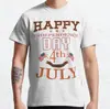 2026 Clásico Transfronterizo Día de la Independencia Casual Simple Estampado Camiseta de Manga Corta para Hombre y Mujer