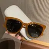 Óculos de Sol Estilo Similar de Liu Yifei para Mulheres, Óculos Marrons para Mulheres, Óculos de Sol Modernos de Estilo Coreano de Alta Qualidade Anti-UV Xu Hongdou