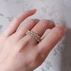 Anillo de circonita perla de amor antiguo medio para mujer que no se desvanece nicho alta lujo personalidad comodín nuevo al por mayor