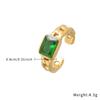 Anillo europeo y americano de imitación esmeralda corindón rojo color contraste diamante diseño nicho chapado en oro elegante avanzado estilo europeo y americano