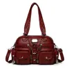 Bolso de mano al hombro, estilo europeo y americano, moda vintage, gran capacidad, bolso cruzado multibolsillos, bolso tote de alta gama para mujer, moderno