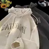 Sudaderas Retro Americanas para Hombres y Mujeres Estilo Japonés Simples Sudaderas de Otoño e Invierno Holgadas Tendencia Cityboy Chaquetas Pulóver