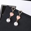 Aretes Geométricos de Verano Nuevos con Perlas Estilo Coreano Simples Combinables en Forma de Corazón con Lentejuelas Dulces Aretes Joyería de Moda para Mujer
