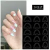 Adesivos de nail art franceses vazados em V profundo atacado novo modelo auxiliar redondo raso a variedade de adesivos de decoração de unhas