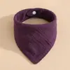 Toalla de Saliva de Algodón Puro de Cuatro Capas Toalla Triangular de Crepé Color Sólido Babero de Gasa Babero de Crepé Liso Babero de Algodón