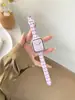 Correa de silicona con estampado de cuadros en forma de cintura pequeña, adecuada para Apple Watch 1-12/Ultra3