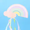 Nubes Hermoso Pastel Nueva Decoración de Arcoíris Inserto Cinta Romántica Vestido de Cumpleaños Postre para Hornear Mesa de Postres Enchufe